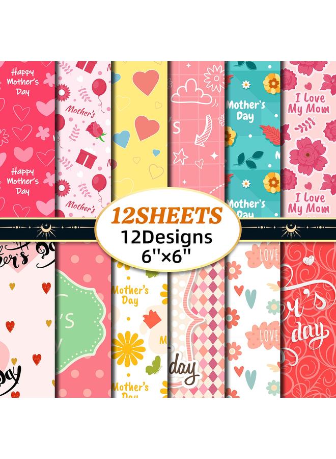 Bluejw 12 Mother's Day Women's Holiday Material Paper Account Album Decoration Base Material Stickers - Image 2