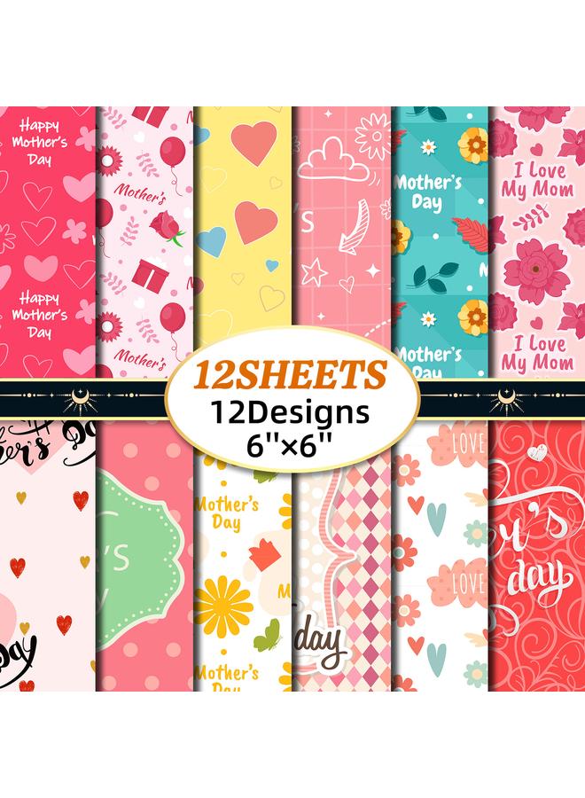 Bluejw 12 Mother's Day Women's Holiday Material Paper Account Album Decoration Base Material Stickers - Image 1