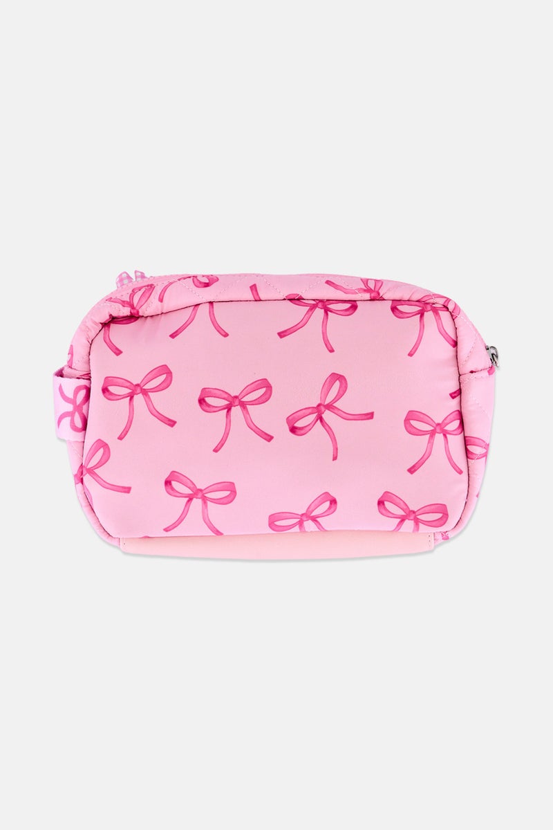 Miss Gwen's OMG Kids Girl Quilted Makeup Pouch With Charm, Pink - Image 2