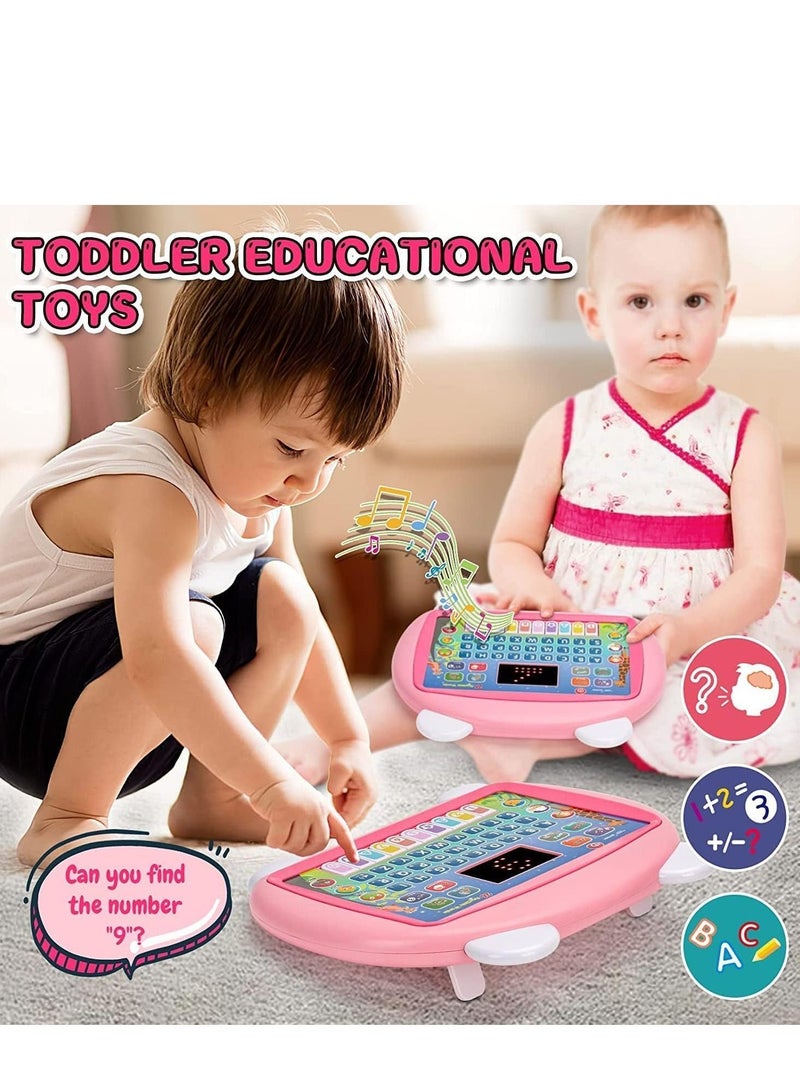 Y&D DMG Kids Early Educational Toy, Kid Tablet Toddler Learning Pad Interactive Music, Piano, ABC, Numbers, Words, Spell, Animals, for Boys, Girls (pink) - Image 2