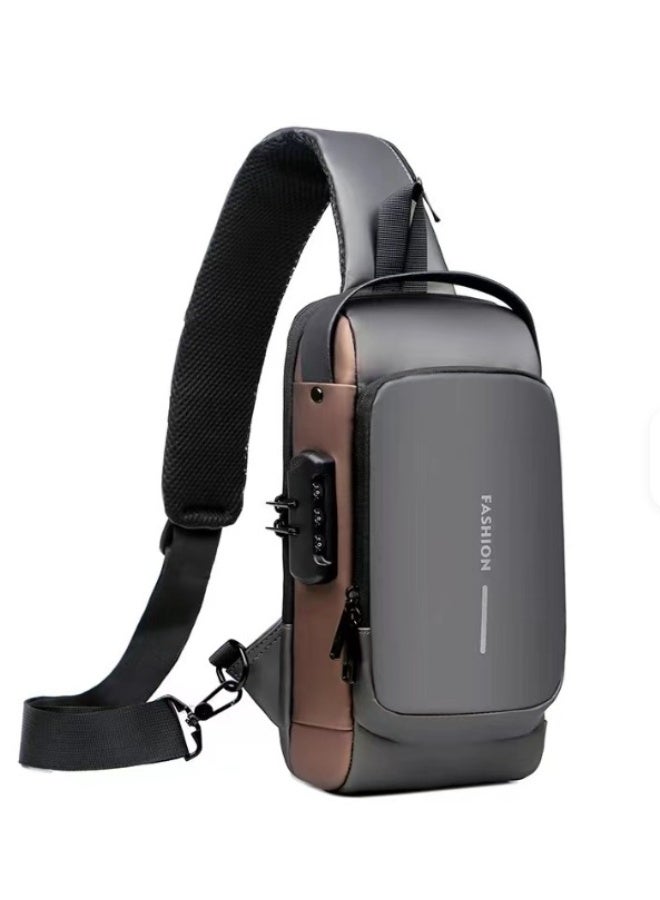 Casual backpack with USB strap, anti-theft and waterproof, for chest and shoulder use. - Image 2
