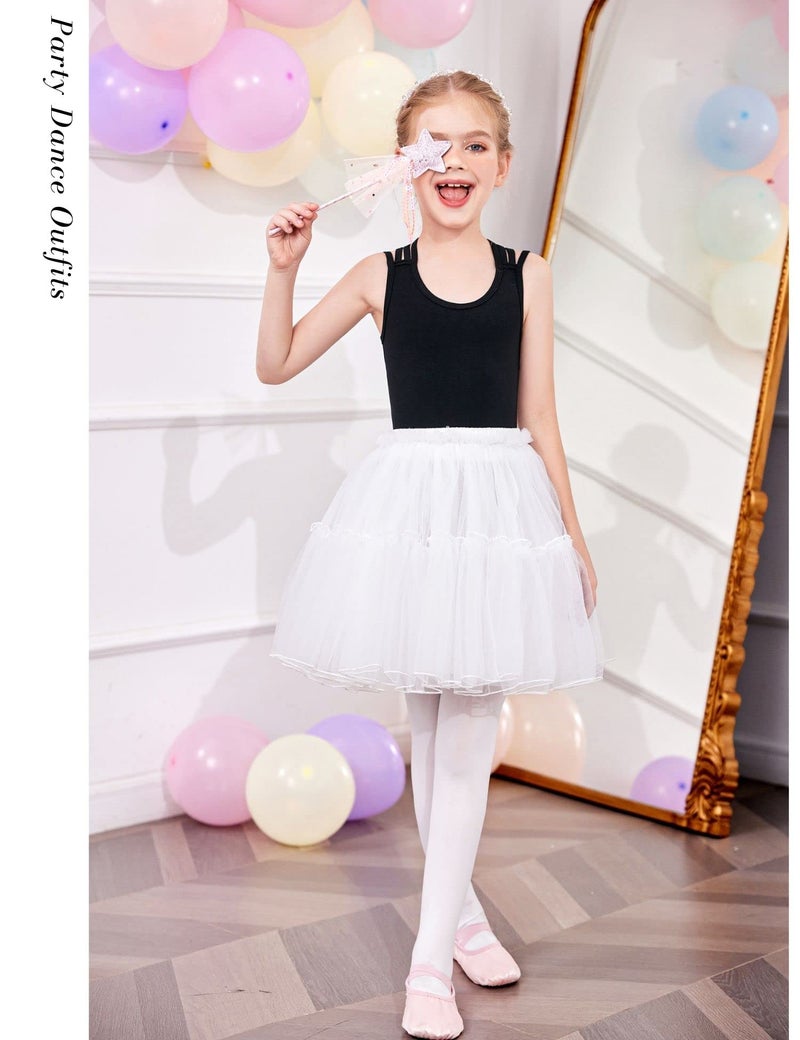 Arshiner أزياء رقص الباليه للفتيات من أرشينر - بدلة جسد بدون أكمام مع أحزمة متقاطعة، سوداء، 11-12 سنة - Image 5