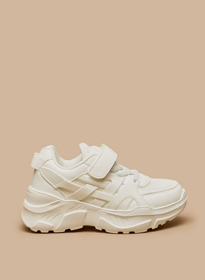 Little Missy Girls Little Missy Panelled Sneakers with Hook and Loop Closure