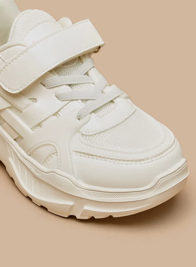 Little Missy Girls Little Missy Panelled Sneakers with Hook and Loop Closure