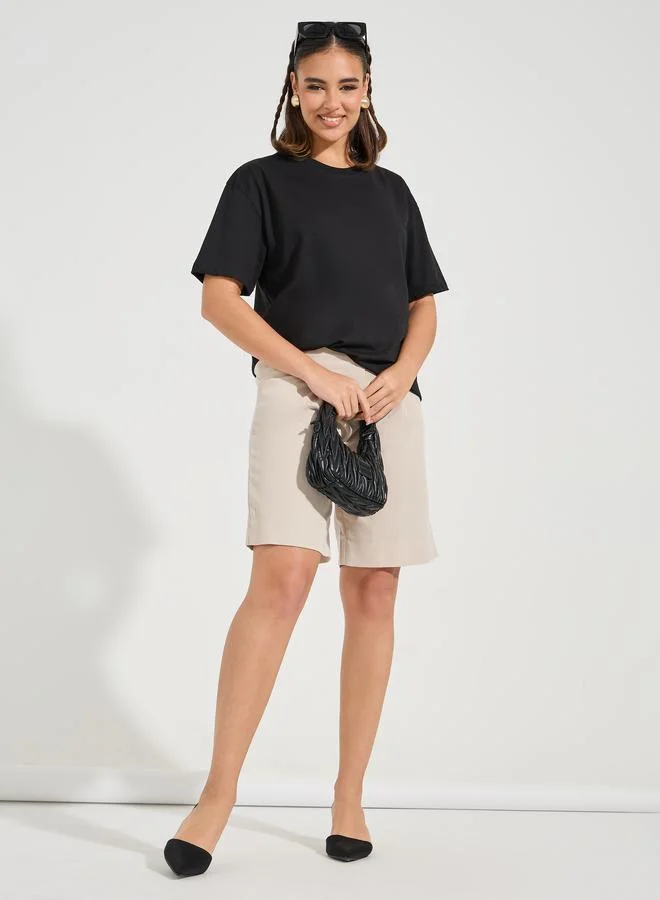Styli Oversized Plain Dropped Shoulder T-Shirt