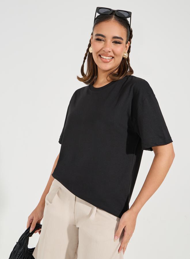 ستايلي تيشيرت فضفاض باكتاف منخفضة - Image 1