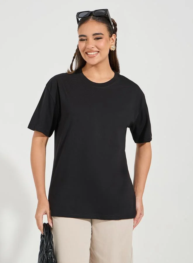 Styli Oversized Plain Dropped Shoulder T-Shirt