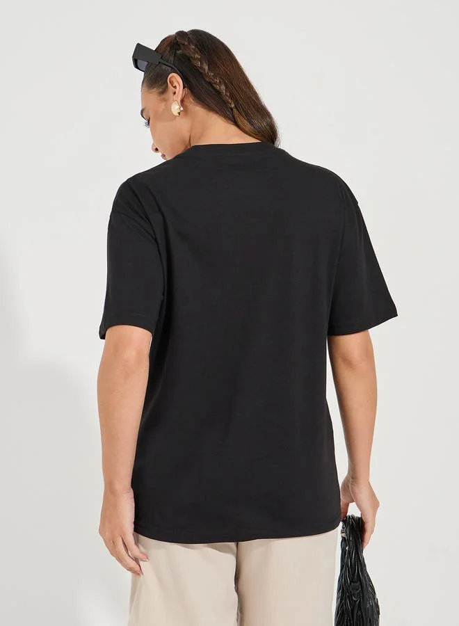 Styli Oversized Plain Dropped Shoulder T-Shirt