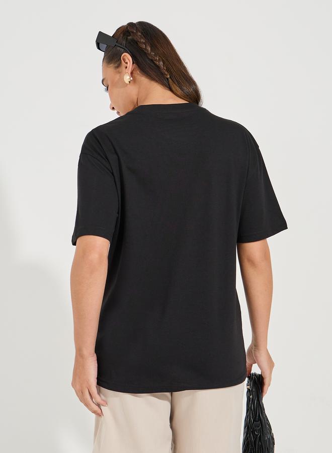 ستايلي تيشيرت فضفاض باكتاف منخفضة - Image 5