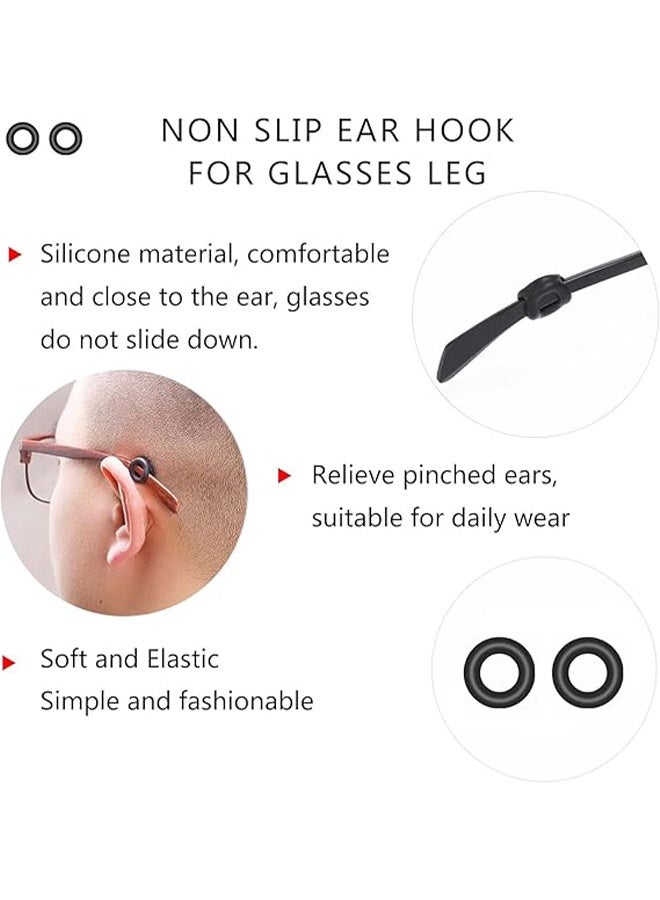 8 أزواج من حاملات النظارات ذات الطرازين، حاملات أذرع النظارات المصنوعة من السيليكون، واقيات مضادة للانزلاق، سدادات النظارات، خطافات قبضة الأذن - Image 2