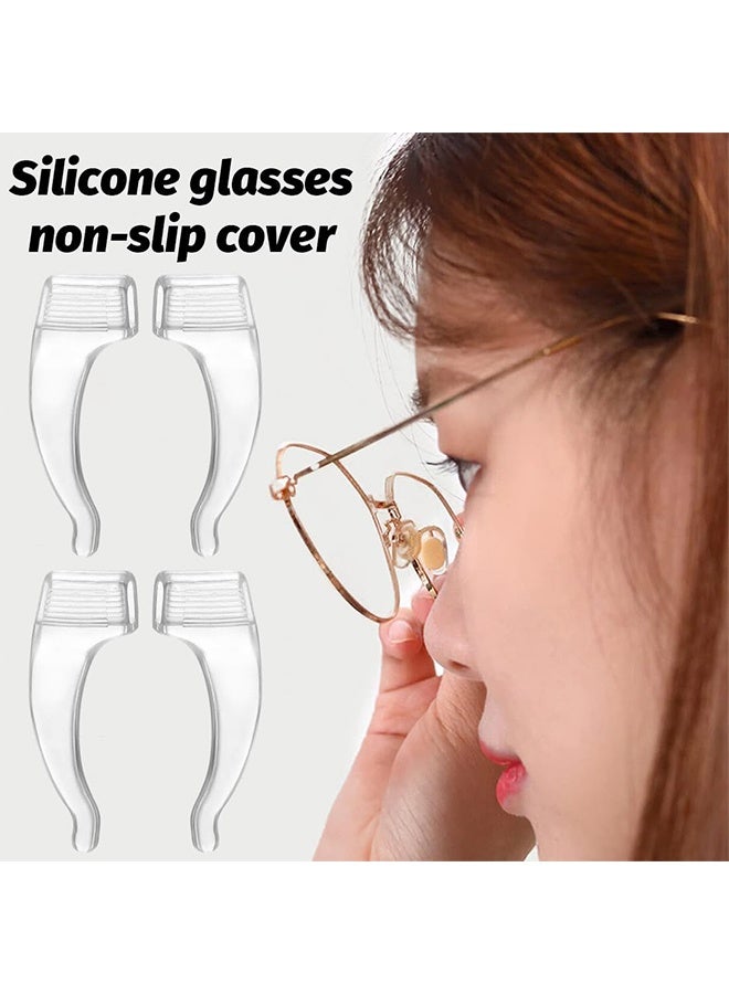 8 أزواج من حاملات النظارات ذات الطرازين، حاملات أذرع النظارات المصنوعة من السيليكون، واقيات مضادة للانزلاق، سدادات النظارات، خطافات قبضة الأذن - Image 3
