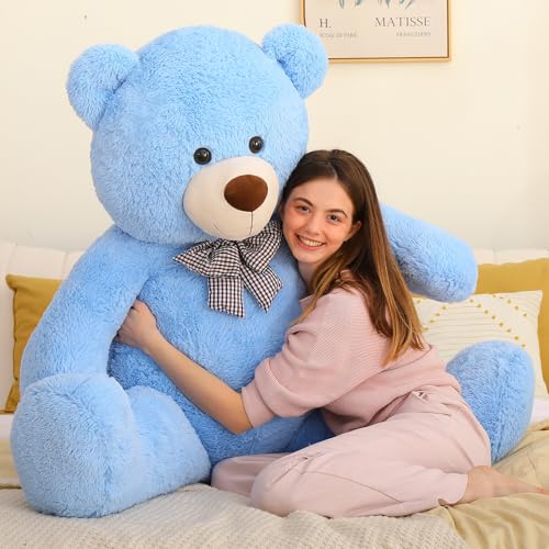 MaoGoLan Giant Plush Teddy Bear Life Size Large Stuffed Animal 5 Feet Soft and Fluffy Big Teddy Bear Gift for Baby Shower Christmas Valentines Day Blue - Image 5