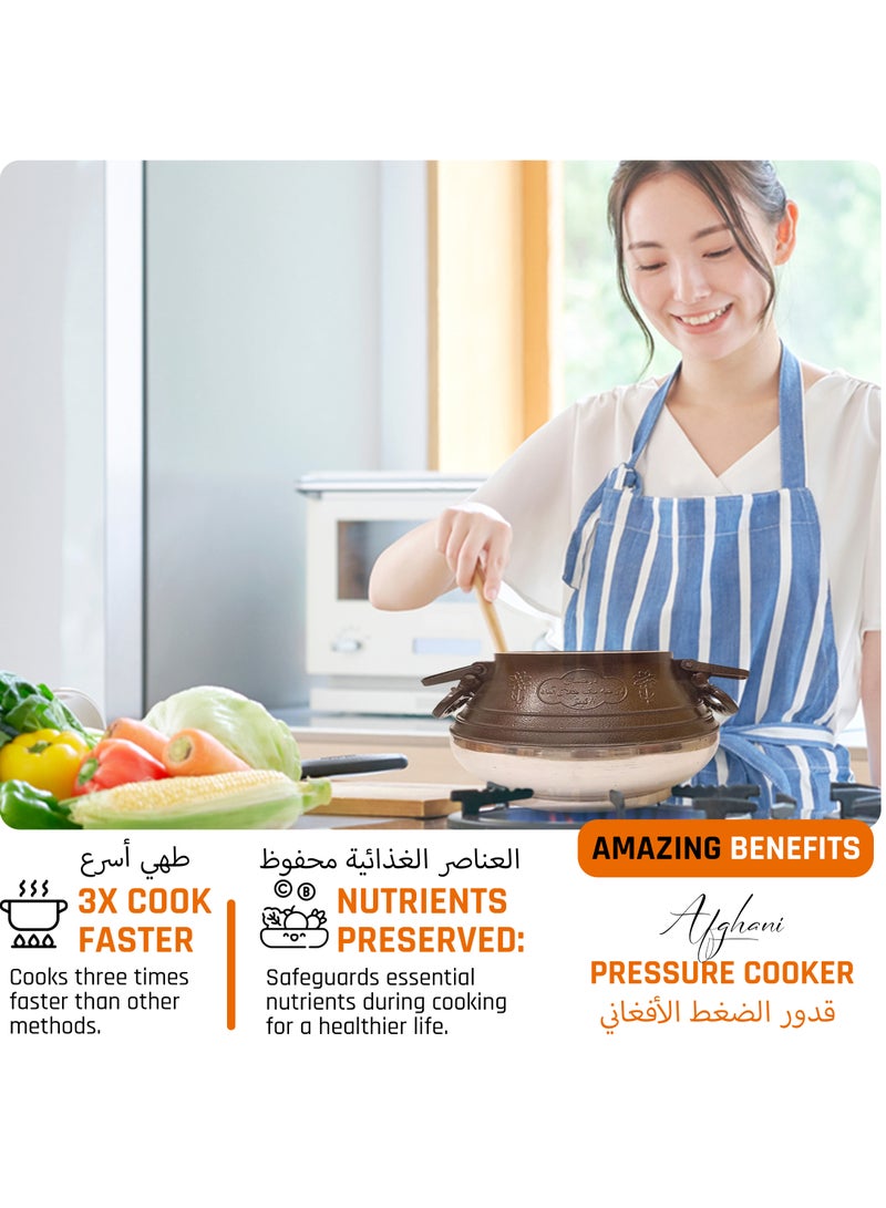 5 Litres Afganistan Premium Darakshan Afghani Pressure Cooker - Aluminium - High Pressure Cooker  - Image 3