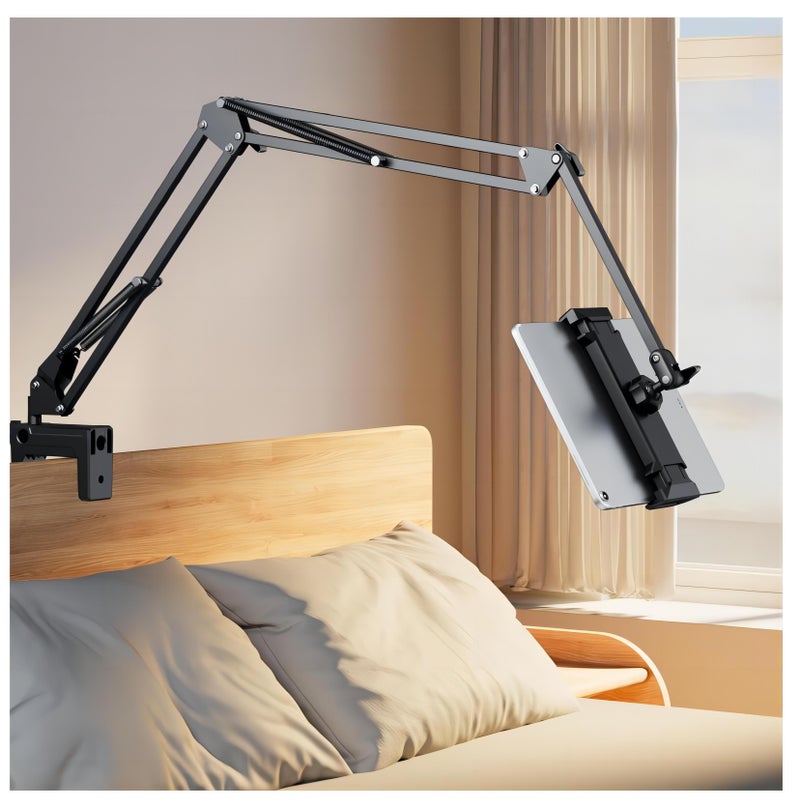 حامل تابلت وآي باد وهاتف قابل للتعديل بزاوية 360 درجة مناسب للاستلقاء متوافق مع هواتف آيفون 14/ 14 بلس/ 14 برو ماكس/ 14 برو/ آيفون 13/ 13 ميني/ 13 برو/ 13 برو ماكس وآي باد برو وميني وآي باد 9 وجميع أج - Image 1