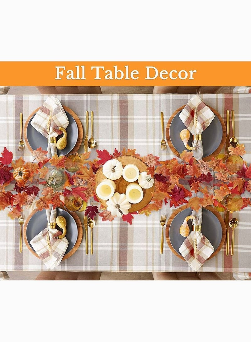 Y&D 2 Pack Fall-Garland Garland Leaf Foliage Mantle Vine Fall Decor Artificial Autumn Decoration for Home Fireplace Mantle Front Door Thanksgiving  - Image 2