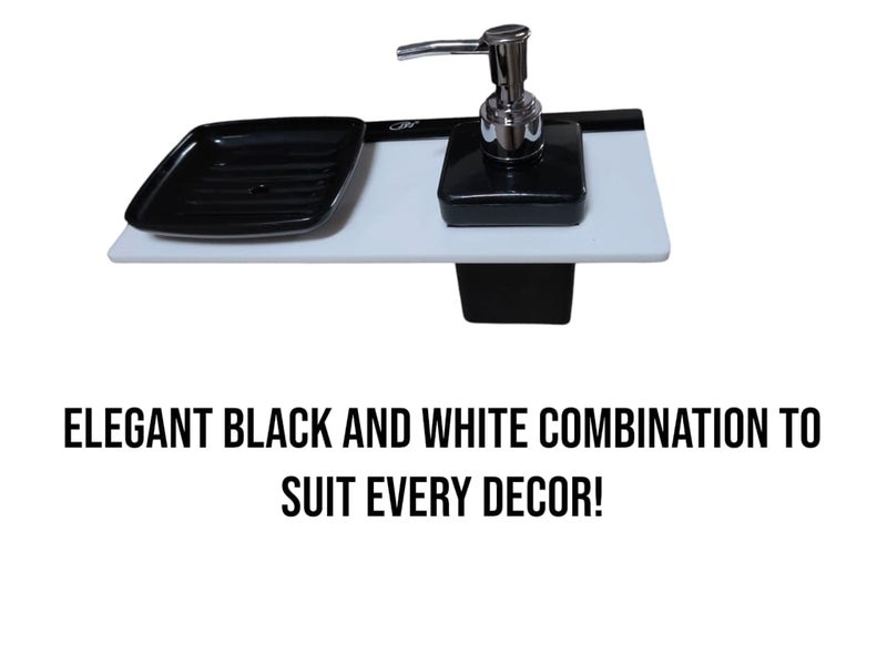 JTJ Acrylic Heavy Square Single Soap Dish for Bathroom | Durable Soap Stands for Bathroom & Kitchen | Soap Dish with Liquid Soap Dispenser Wall Mounted (White) - Image 2