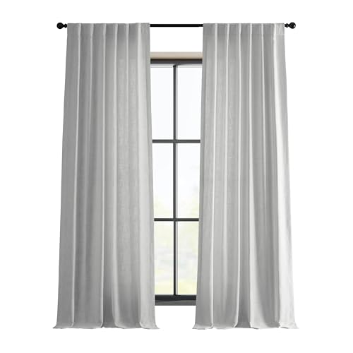 HPD Half Price Drapes Heavy Faux Linen Light Filtering Curtains for Bedroom 108 Inches Long (1 Panel) - Rod Pocket Curtains for Living Room - Window Curtains Home Decor - 50 X 108, Rice White - Image 4