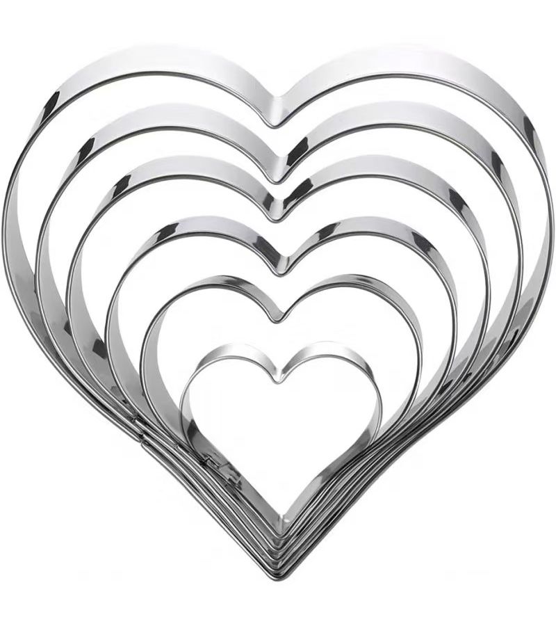 Heart Shaped Stainless Steel Cookie Cutter Set 6 Pieces - Image 2