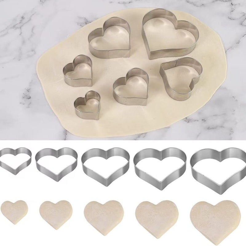 Heart Shaped Stainless Steel Cookie Cutter Set 6 Pieces - Image 4