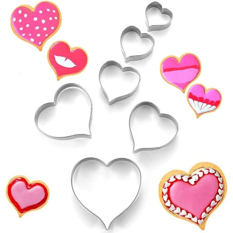 Heart Shaped Stainless Steel Cookie Cutter Set 6 Pieces - Image 5