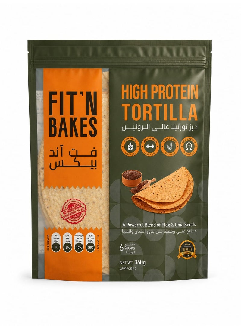 FIT 'N Bakes High Protein Tortilla 360g Bread (High Protein) - Image 1