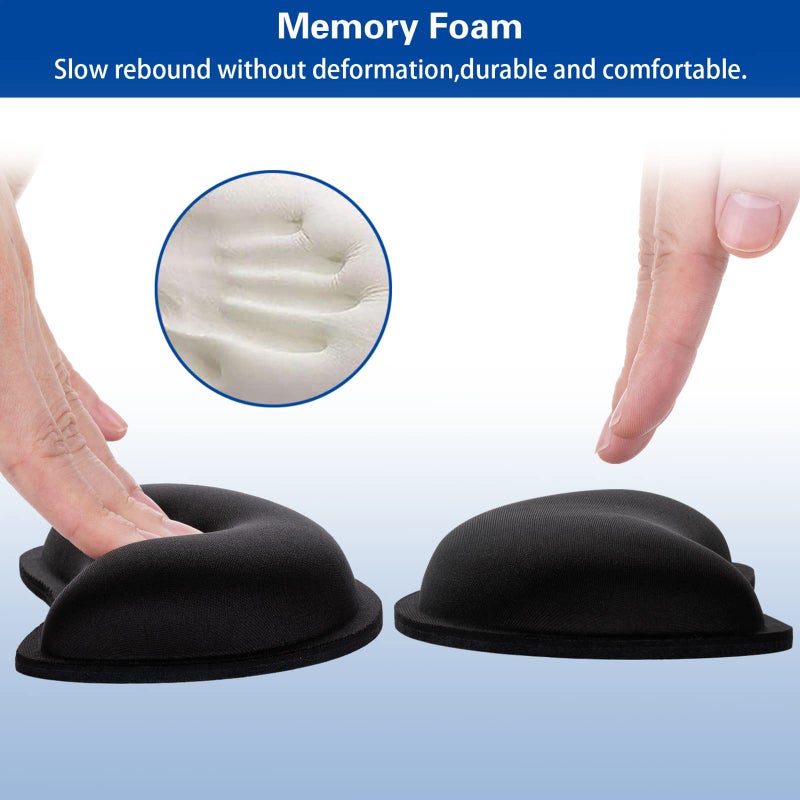 Canjoy Mouse Wrist Rest, Canjoy 2 Pack Memory Foam Soft Fabric Mouse Wrist Rest Pad Support Cushion with Anti-Skid Rubber Base,Ergonomic Pain Relief Mouse Hand Rest (Black) - Image 5