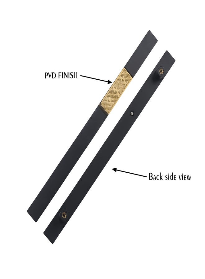 WODIX Imperio 18 Inch Main Door Handle | Black and PVD Gold Finish | Stainless Steel Heavy Duty Entrance Handle for Home & Office Doors - Image 5
