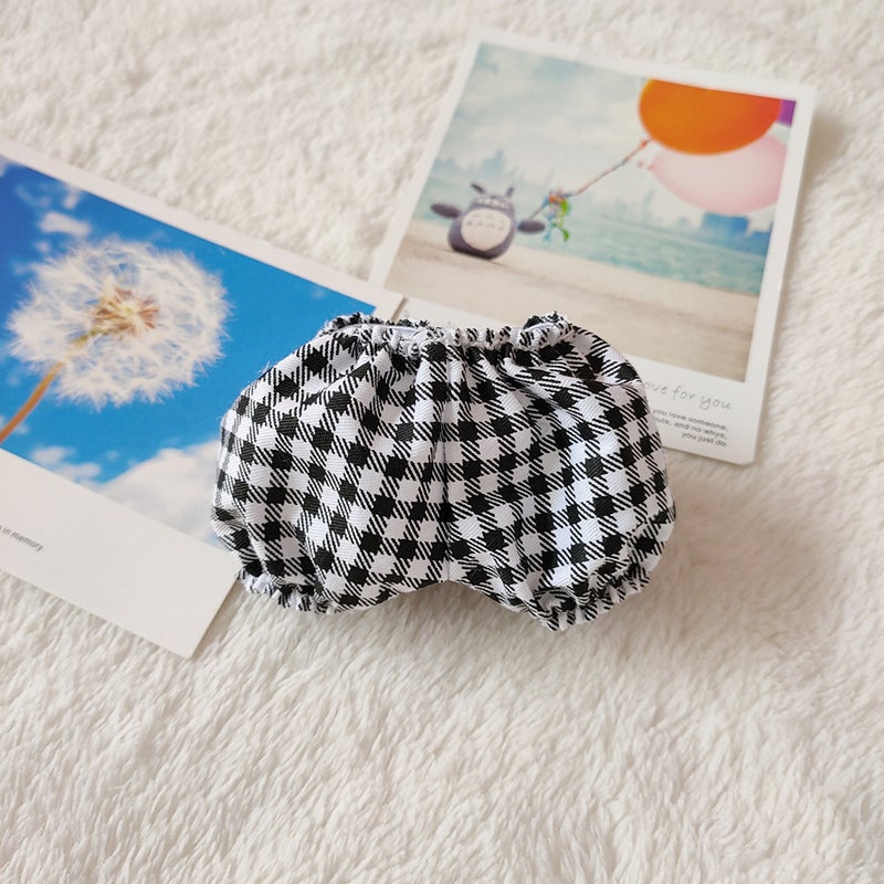 Trendy Labubu Doll Clothes Sweaters Scarves Black and white plaid tight pants 