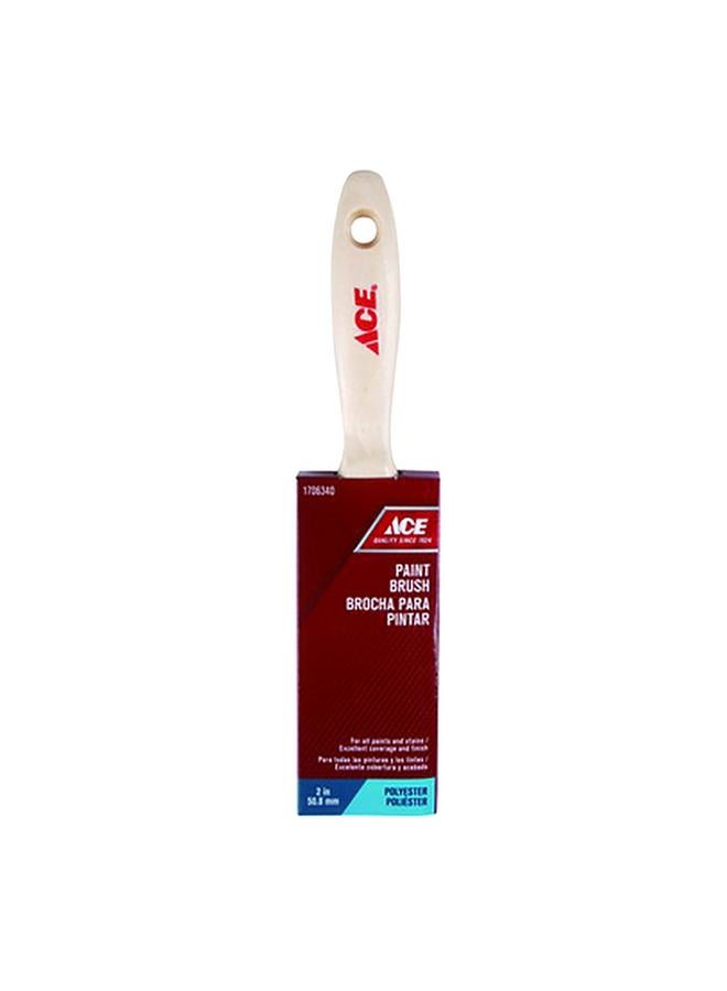 ACE Synthetic Wooden Handle Multi-Purpose Soft-Bristled Professional Paint Brush Beige 2 Inch
