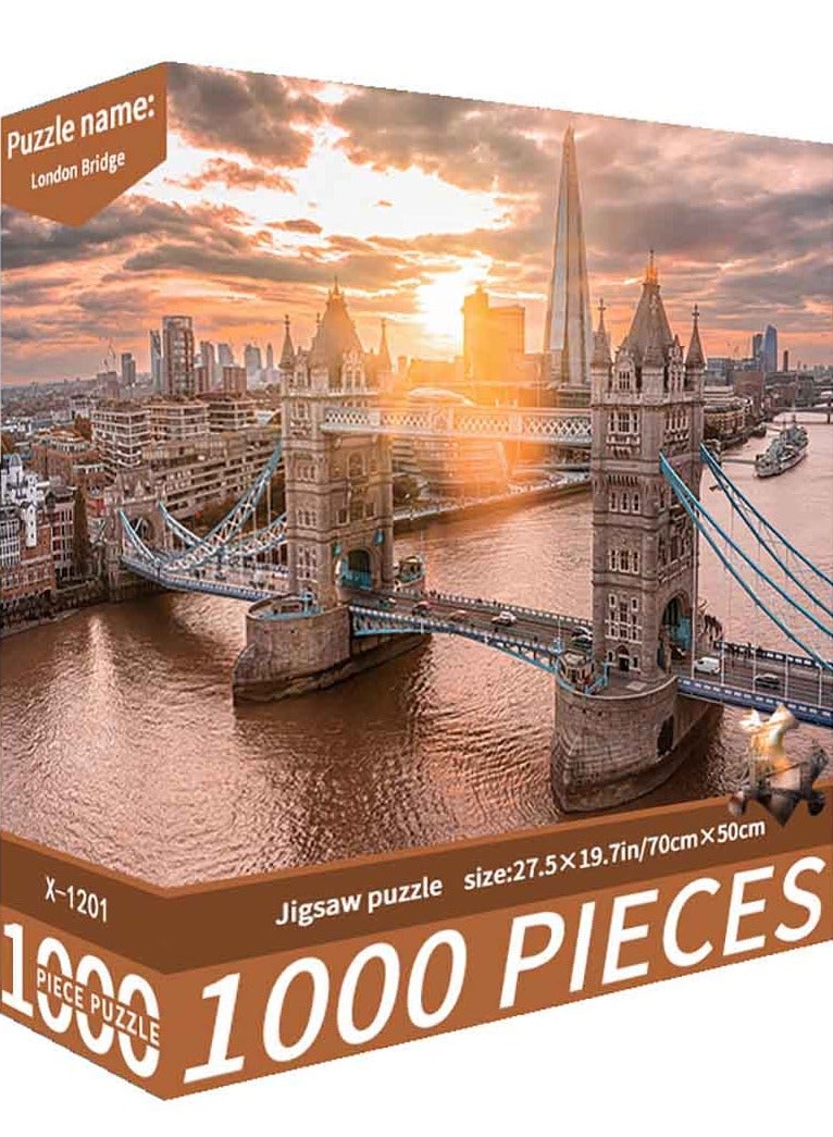 ZEPONOVA 1000-Piece London bridge Jigsaw Fun Puzzle – Challenging Brain Teaser & Stress Relief & Decorative Art for kid Early Education Development Toy Set, 700x500mm - Image 1