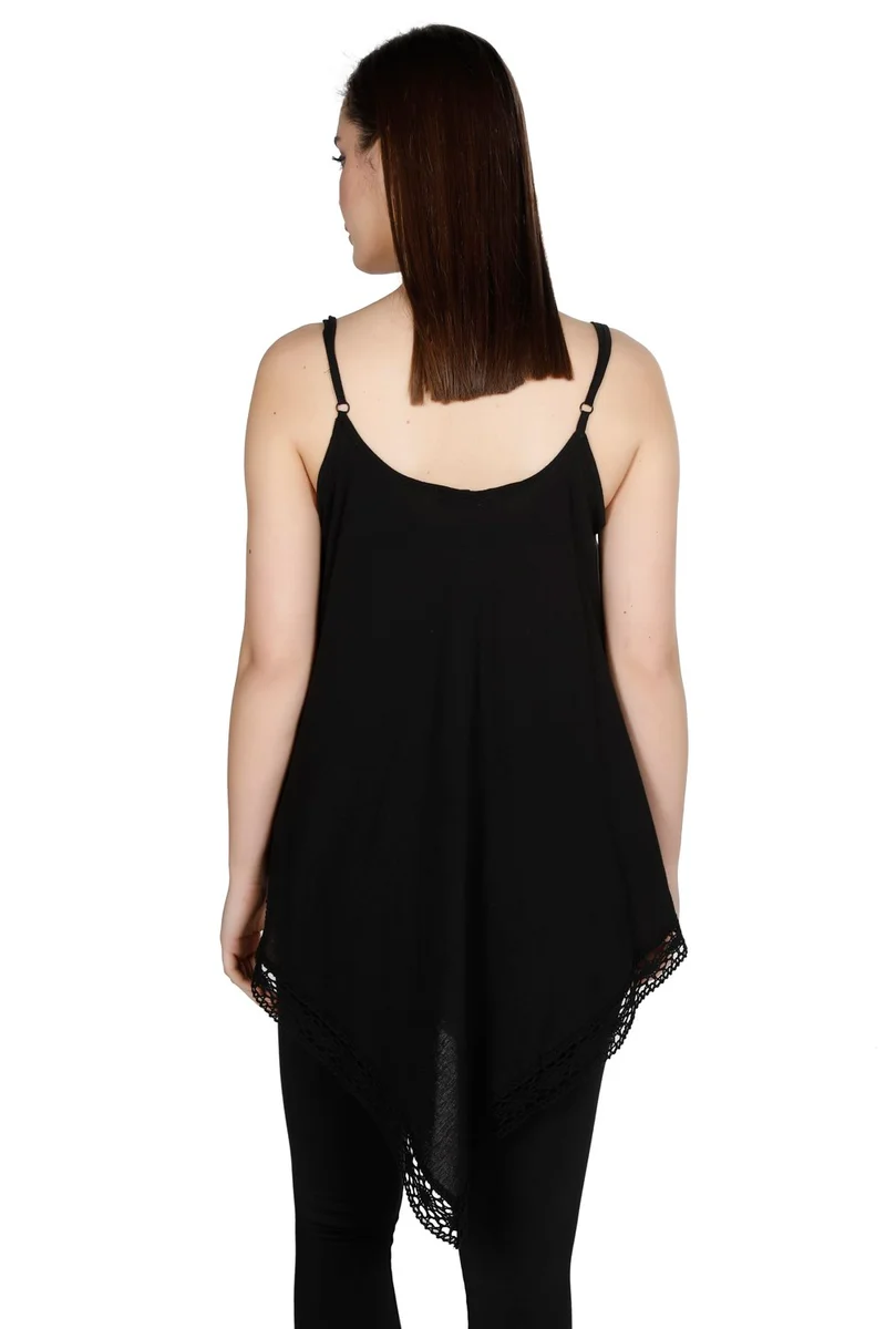 اليش شيل بيزي Strap Sile Cloth Çağla Blouse Black Syh