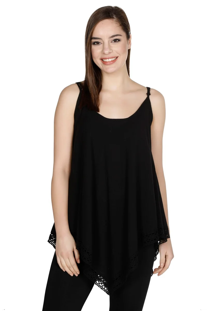 اليش شيل بيزي Strap Sile Cloth Çağla Blouse Black Syh