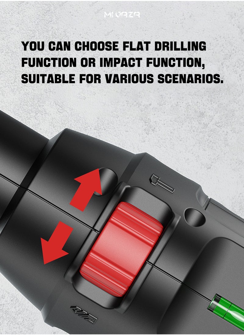 Mi VAZA - Corded Hammer Drill - Electric Impact Drill Kit with Screws, Storage Box, Universal Shaft, Screwdriver Bit, Impact Drill Bit, Expansion Tube, Depth Gauge, Auxiliary Handle, Hexagon Socket - Home Tool Kit - Image 1