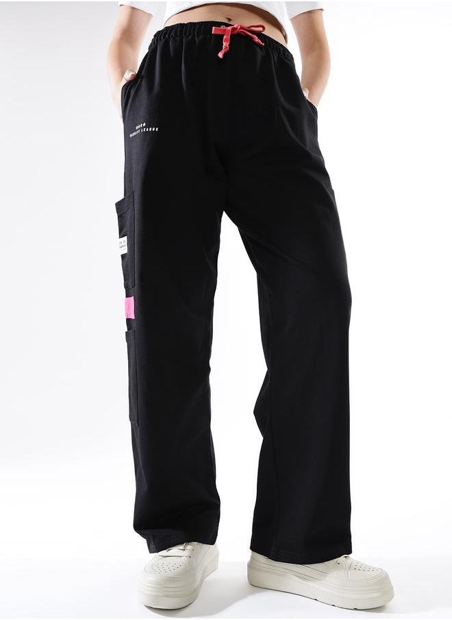 Hubberholme Women Cotton Printed Relaxed-Fit Cargo Joggers  - Image 4