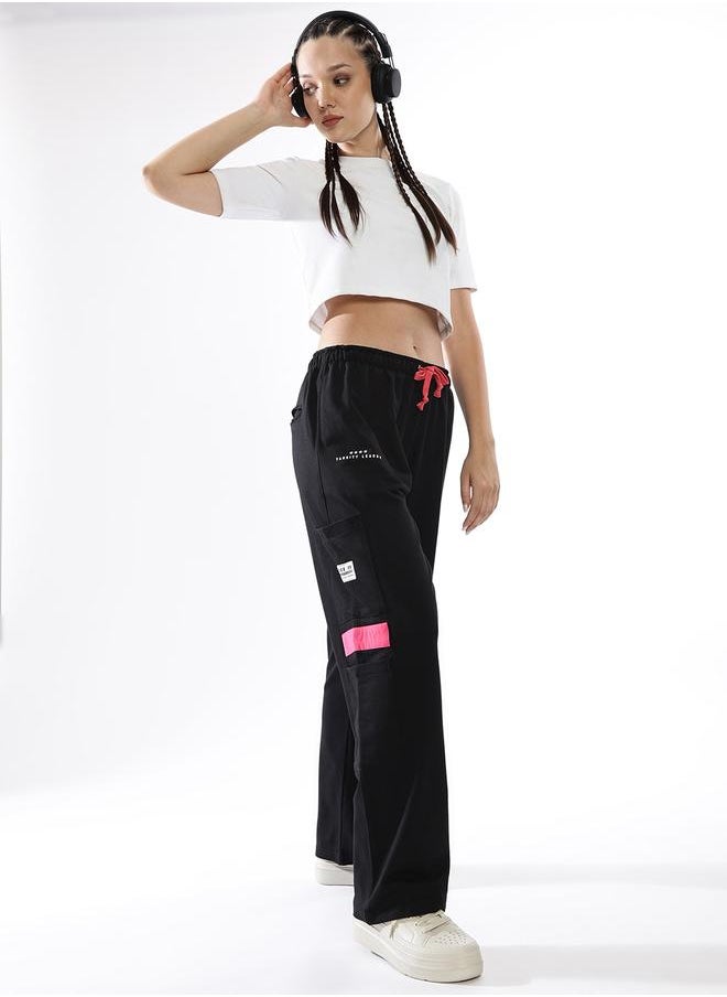 Hubberholme Women Cotton Printed Relaxed-Fit Cargo Joggers  - Image 1