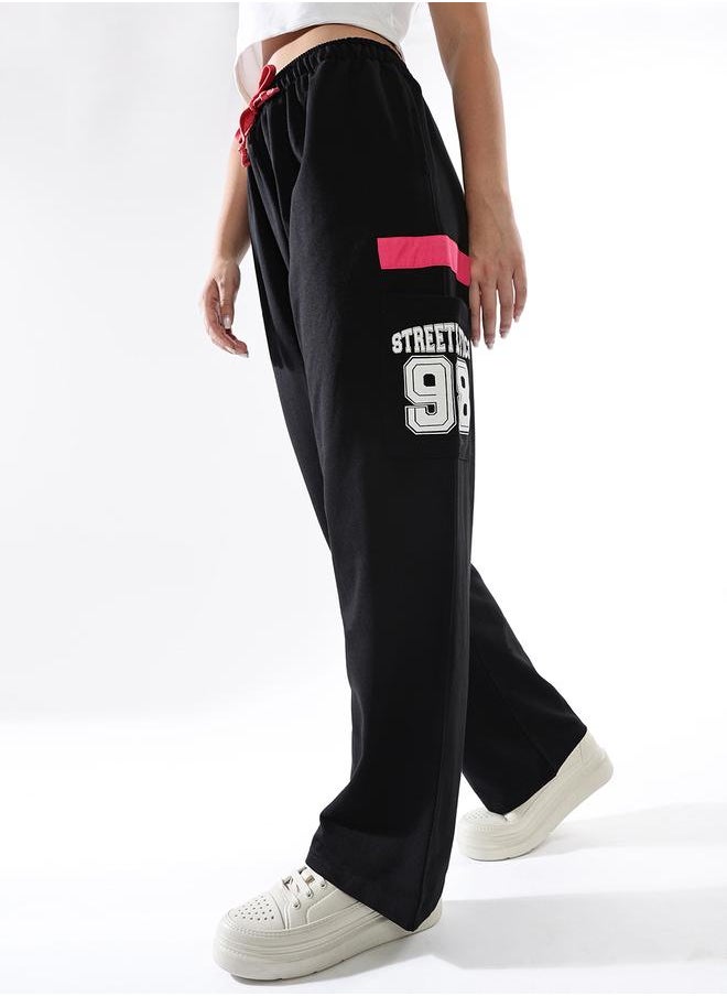 Hubberholme Women Cotton Printed Relaxed-Fit Cargo Joggers  - Image 2