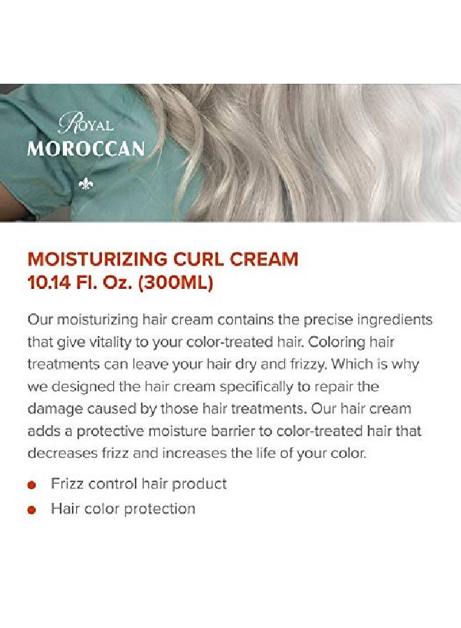 Royal Moroccan Curl Cream For Frizzy Hair Control And Color Treated Hair ; Curl Defining Cream ; Moisturizing Curl Conditer Cream ; Curly Hair Styling ; Argan Oil Hair Products ( 300 Ml 10.14 Oz ) - Image 3
