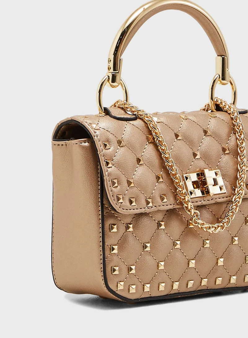 STEVE MADDEN Amazon Top Handle Studed Satchel
