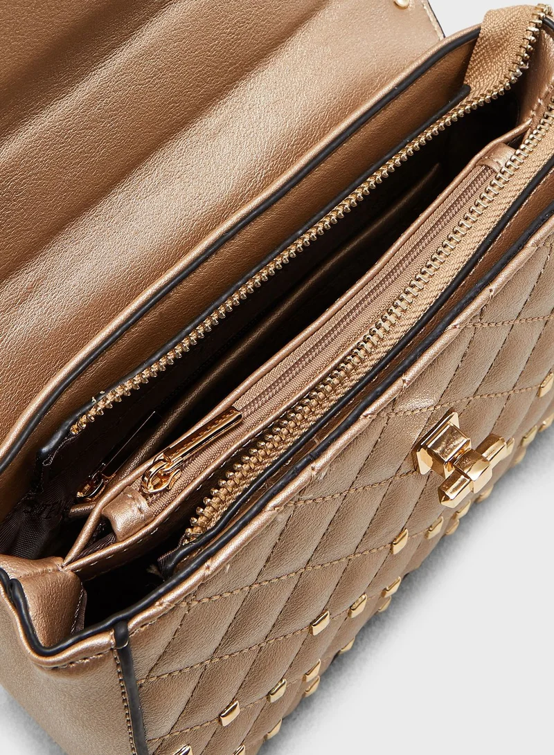 STEVE MADDEN Amazon Top Handle Studed Satchel