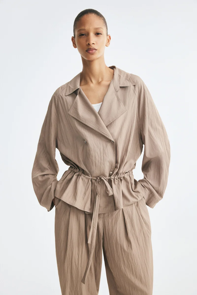 Drawstring-detail viscose-blend jacket