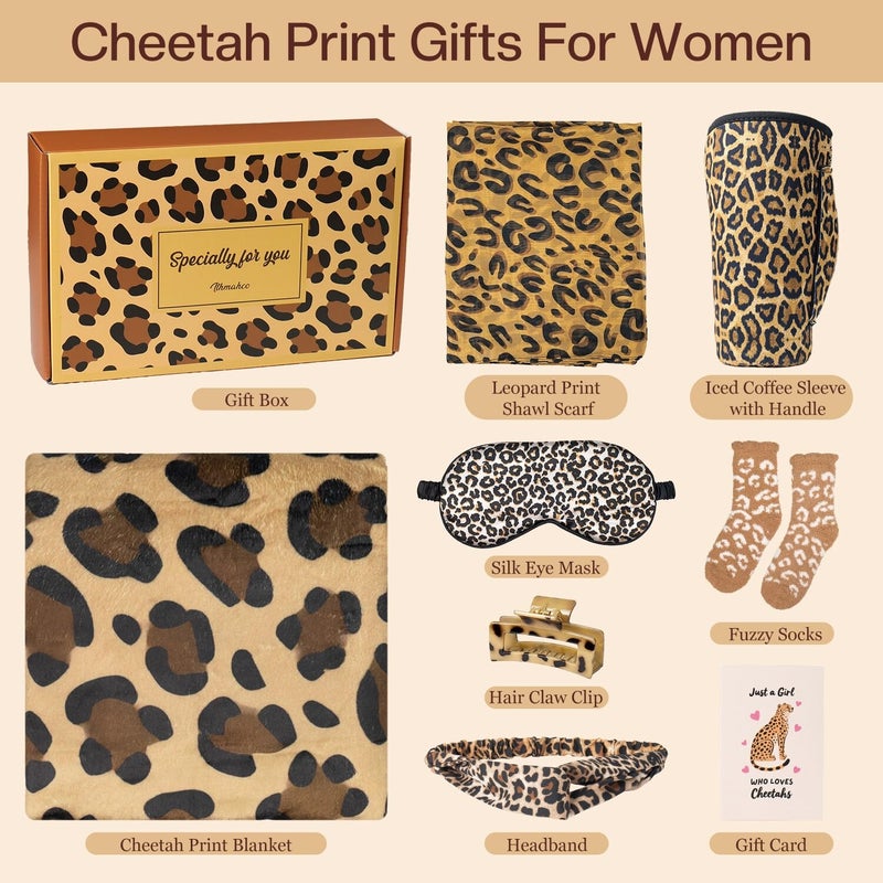 Ithmahco Cheetah Print Gifts for Women, Leopard Print Get Well Gifts for Women, Birthday Care Package Cheetah Gift Ideas for Woman Mom Friends, Self Care Leopard Gift Baskets for Valentines Day Galentines Day - Image 2