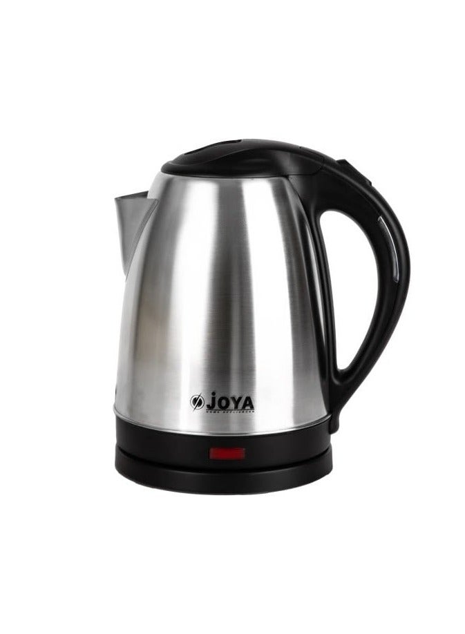 JOYA 2.5 Liter Electric Kettle Silver & Black - Stainless Steel Body with Fast Boiling Function, Premium Kitchen Appliance for Home & Office