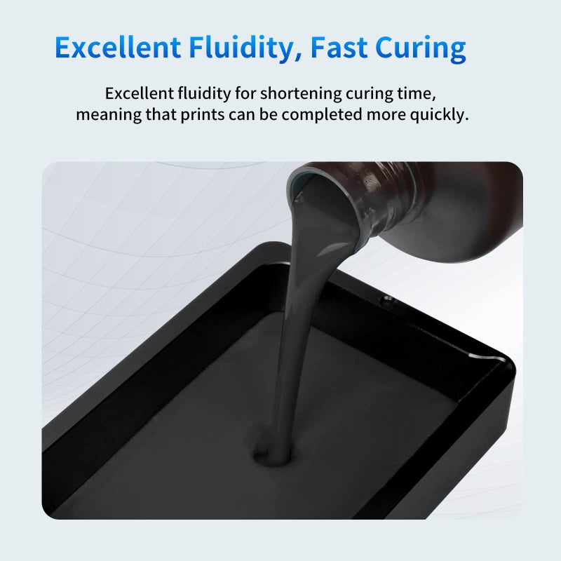 ANYCUBIC 3D Printer Resin, 405nm SLA UV-Curing Resin with High Precision and Quick Curing & Excellent Fluidity for LCD 3D Printing (Black, 1kg) - Image 4