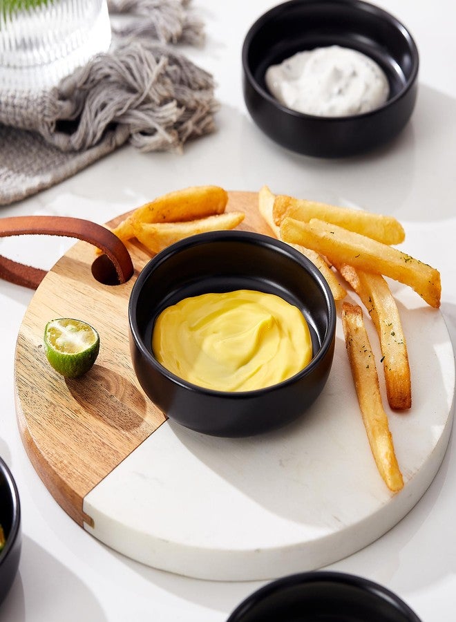 Swuut Ceramic Soy Sauce Dish,3.5 Inch Dipping Bowls Side Dishes Set of 6, Small Appetizer Pinch Dip Bowls for Condiments, Sushi, Ketchup, BBQ (Black) - Image 5