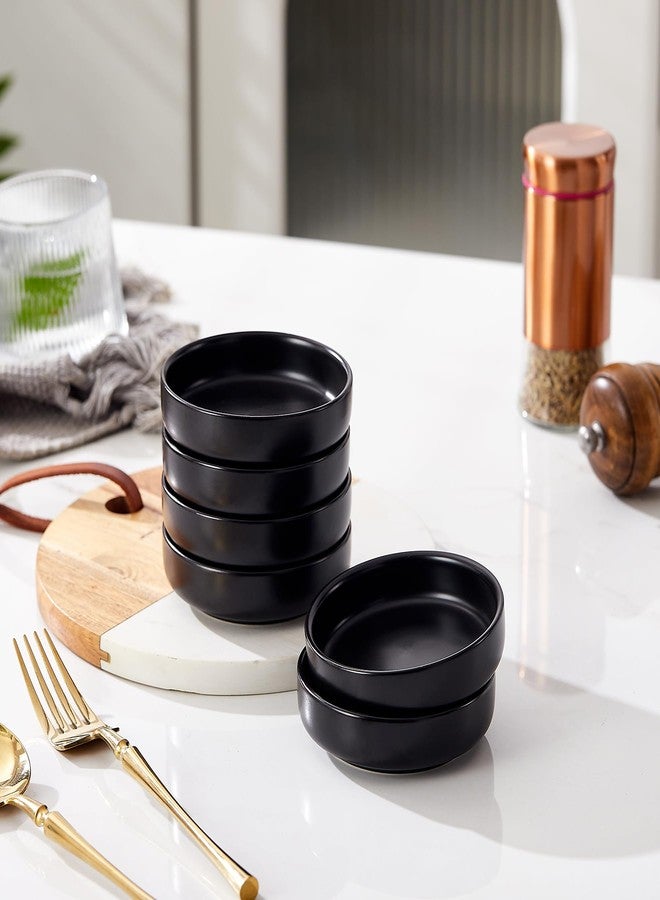 Swuut Ceramic Soy Sauce Dish,3.5 Inch Dipping Bowls Side Dishes Set of 6, Small Appetizer Pinch Dip Bowls for Condiments, Sushi, Ketchup, BBQ (Black) - Image 3