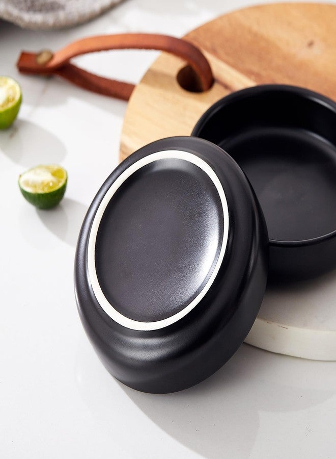 Swuut Ceramic Soy Sauce Dish,3.5 Inch Dipping Bowls Side Dishes Set of 6, Small Appetizer Pinch Dip Bowls for Condiments, Sushi, Ketchup, BBQ (Black) - Image 4