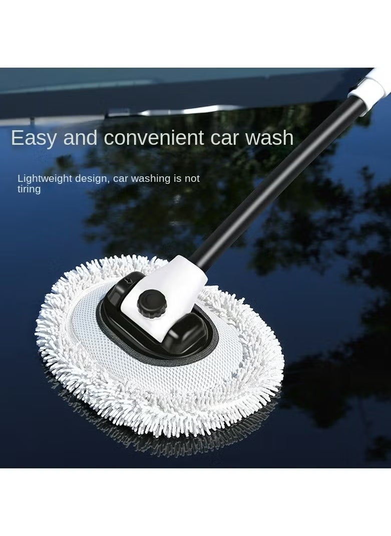 Gasin Retractable Curved Rod Soft Bristle Car Wash Mop white/black  - Image 3