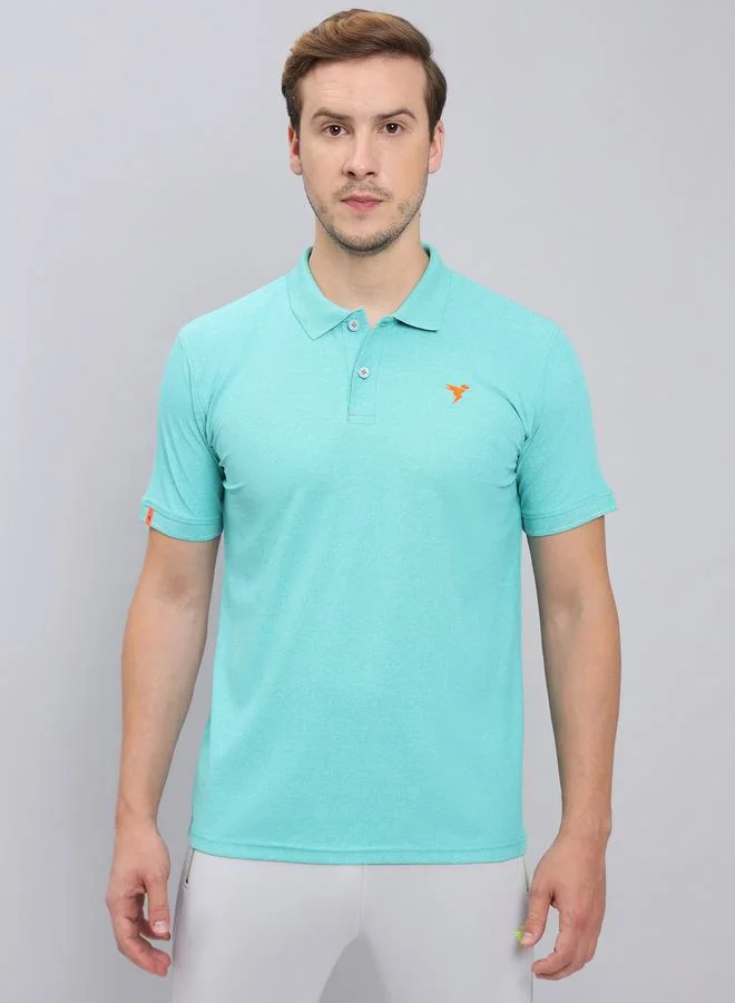 Technosport Melange Pique Slim Fit Polo by Styli