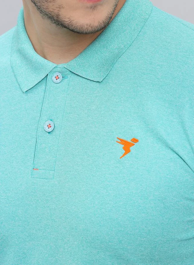 Technosport Melange Pique Slim Fit Polo by Styli