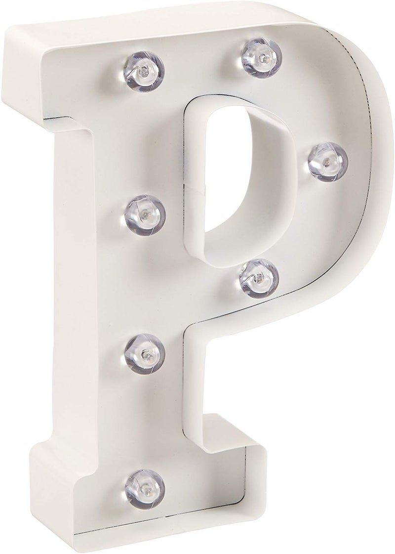 Darice White Metal Marquee Letter P 987 Tall White Finish